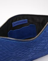 Thumbnail for your product : Warehouse Suede Embossed Zip Top Clutch