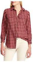 Thumbnail for your product : Chaps Petite Plaid Cotton Twill Button-Down Shirt