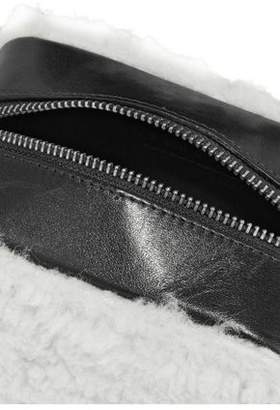 Sandro Aida Leather-trimmed Shearling Shoulder Bag