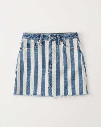 Abercrombie & Fitch Striped Denim Mini Skirt