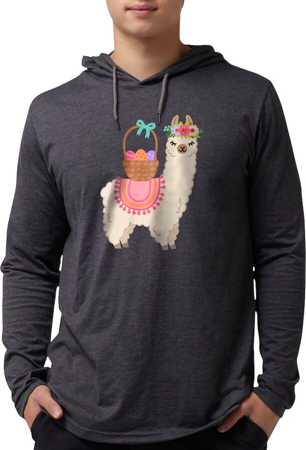 CafePress EASTER ALPACHA Long Sleeve T Shirt Men's Hoodie Shirt Heather Gray