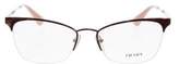 Thumbnail for your product : Prada Metallic Half Rim Eyeglasses