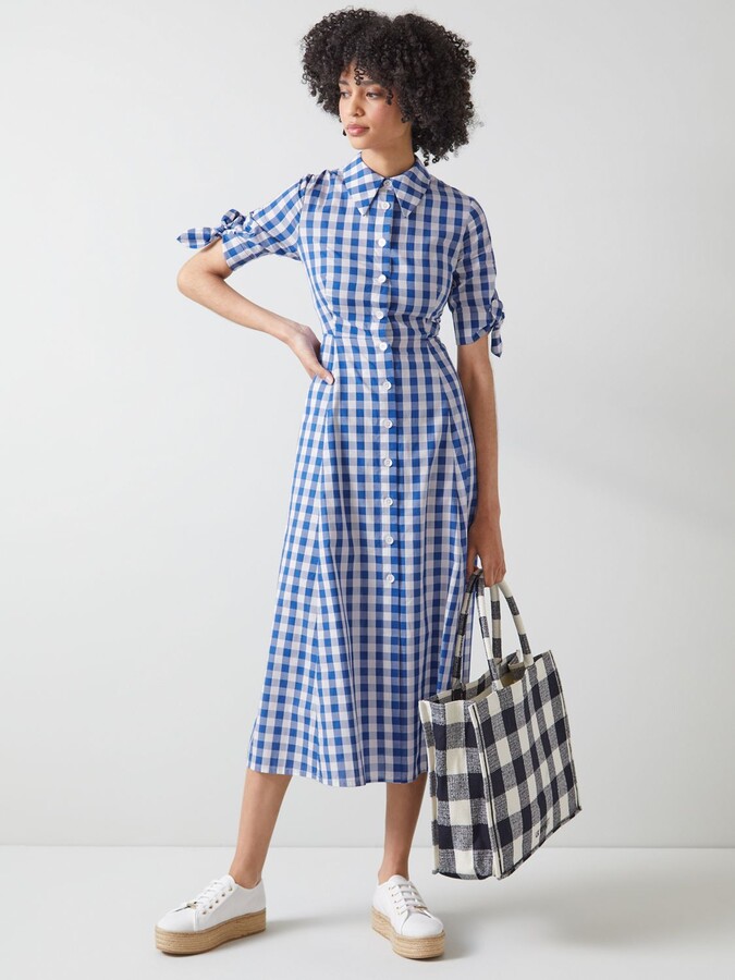 LK Saffron Gingham Midi Shirt Dress ShopStyle