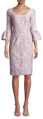 Betsy & Adam Plus Floral-Embroidered Sheath Dres