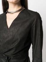 Thumbnail for your product : Rick Owens V-neck tied-waist jacket