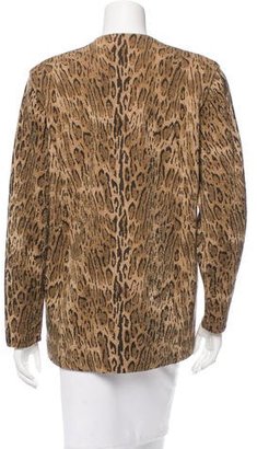 Saint Laurent Virgin Wool Leopard Cardigan