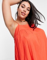 Thumbnail for your product : ASOS Curve DESIGN Curve tiered maxi beach dress in red