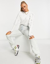Thumbnail for your product : Qed London jumper with frill sleeve in ivory