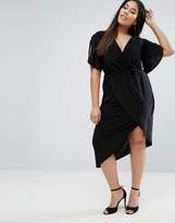 Thumbnail for your product : Club L Plus Asymmetric Dress With Flutter Sleeves