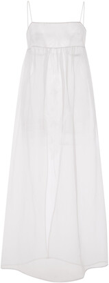 Cecilie Bahnsen Women's Kamille Silk Overlay Maxi Dress - White/black - Moda Operandi