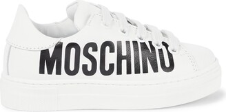 MOSCHINO BAMBINO Logo leather sneakers