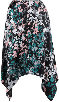 Roberto Cavalli Asymmetric Printed Silk-satin Skirt
