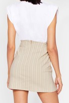 Thumbnail for your product : Nasty Gal Womens Striped Slit Bodycon Mini Skirt - Beige - 14