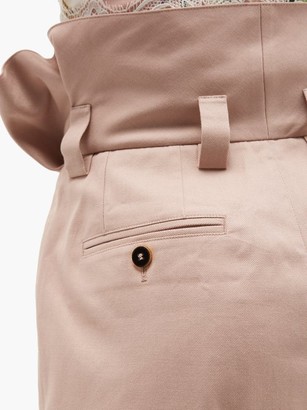 Dolce & Gabbana Paperbag-waist Cotton-blend Trousers - Pink