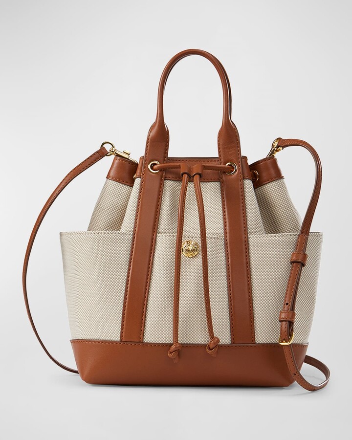 Veronica Beard Goody Drawstring Canvas Crossbody Bag