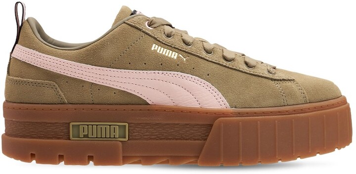 Puma Mayze Suede Platform Sneakers - ShopStyle
