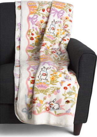 TJMAXX Blossom Bunny Throw, Polyester