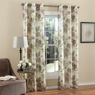 m.style Watermark Floral 84-Inch Grommet Top Window Curtain Panel Pair