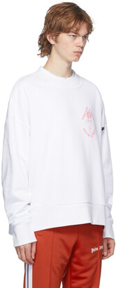 Palm Angels White & Pink Exotic Club Sweatshirt