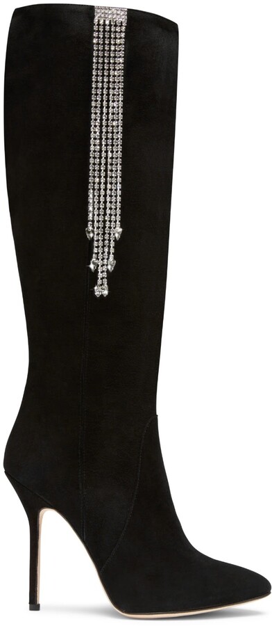 suede high heel booties