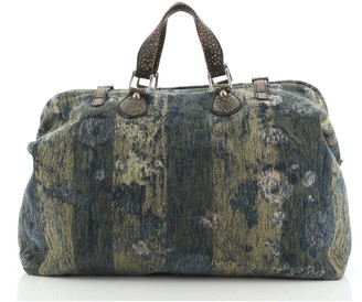 Gucci Helmut Carry On Duffle Bag Printed Jacquard with Leather Large