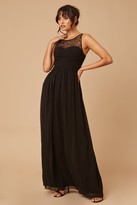 Thumbnail for your product : Little Mistress Grace Black Embellished Neck Maxi Dress
