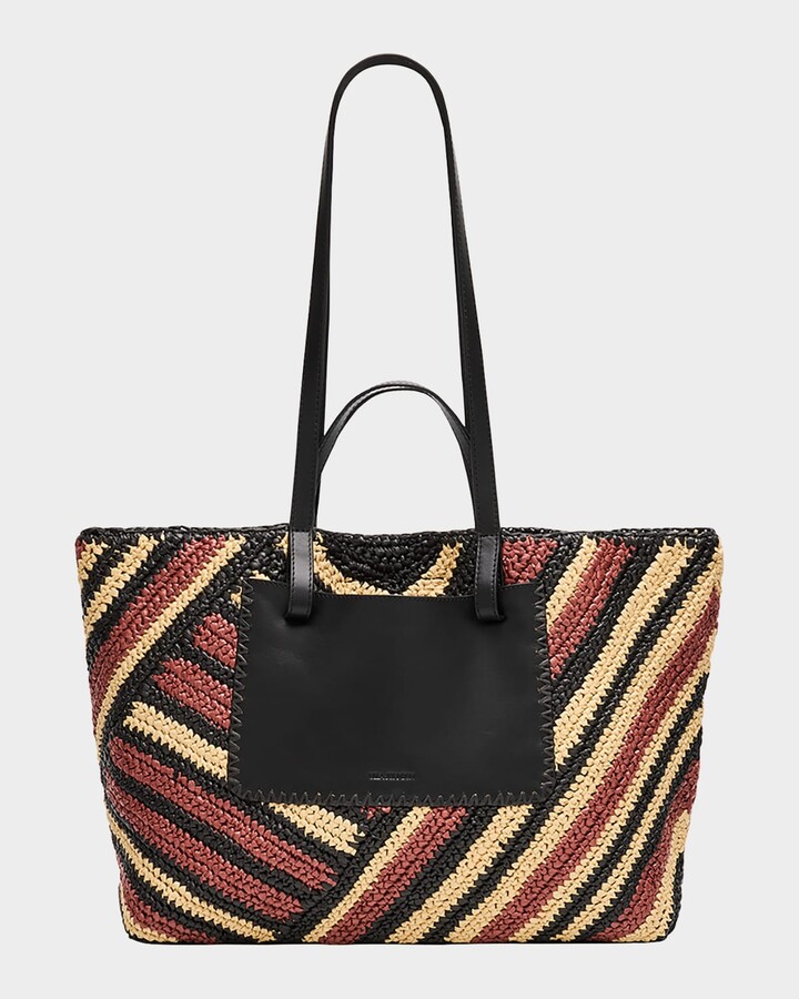 Ulla Johnson Lali Large Striped Raffia Tote Bag