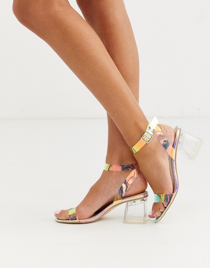 public desire afternoon mid clear heeled sandals