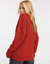 Thumbnail for your product : UNIQUE21 chunky cable knit sweater in rust