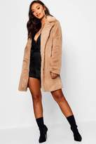 Thumbnail for your product : boohoo Petite Collared Faux Fur Coat