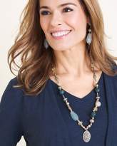 Thumbnail for your product : Chico's Chicos Convertible Blue and Silver-Tone Beaded Multi-Strand Necklace