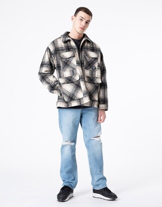 Dr. Denim check flannel jacket in relaxed fit in multi - ShopStyle