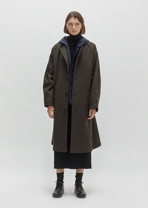 Y's Flannel Coat With Hooded Liner Khaki Size: JP 2