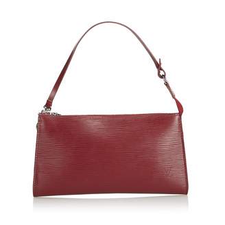 Louis Vuitton Vintage Pochette Accessoire Burgundy Leather Clutch Bag