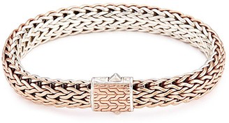 John Hardy Silver bronze reversible woven chain bracelet