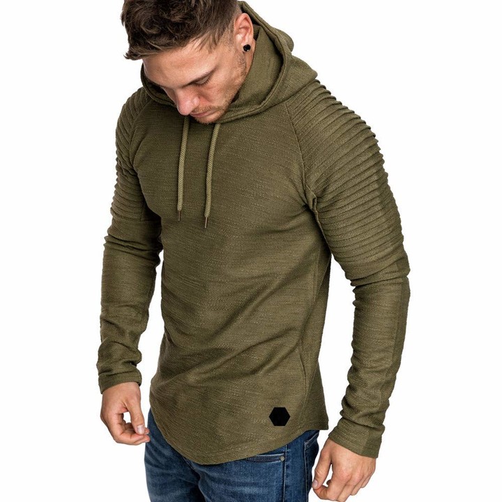 VANVENE Mens Casual Long Sleeve Hoodies Sweatshirt Solid Color Fleece Pullover Athletic Sport Hoody