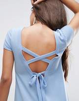 Thumbnail for your product : boohoo T-Shirt Dress With Lace Up Back