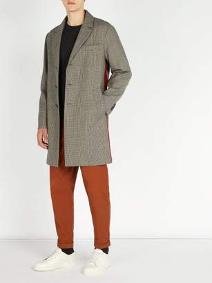 Barena Prince Of Wales-checked Wool Overcoat - Mens - Grey Multi