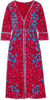 Thumbnail for your product : Saloni Eve Floral-print Silk Crepe De Chine Midi Dress