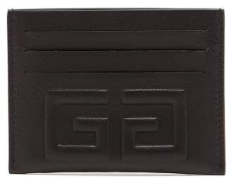 Givenchy Logo Embossed Leather Cardholder - Mens - Black Khaki