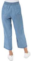 Thumbnail for your product : Bobeau B Collection by Leslie Chambray Wide-Leg Crop Pants