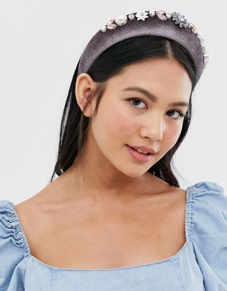 ASOS DESIGN padded headband with pearl crystal and floral embellishment -  ShopStyle Beauty Products