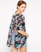 Thumbnail for your product : Influence Tropical Print Hi-Lo Top With Slit Back