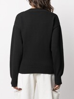 Thumbnail for your product : Off-White logo intarsia V-neck jumper