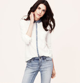 Thumbnail for your product : LOFT Petite Chambray Trim Button Down Shirt