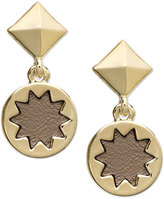 Thumbnail for your product : House Of Harlow Earrings, Gold-Tone Sunburst Khaki Leather Drop Earrings