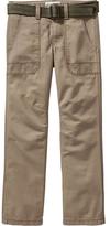 Thumbnail for your product : Old Navy Boys Belted Canvas Straight-Leg Pants