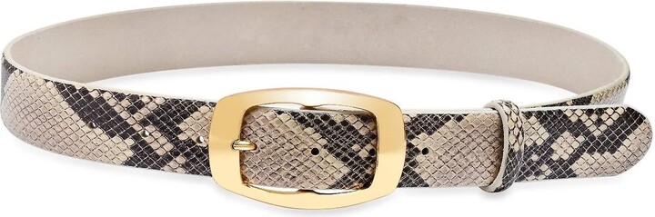Laurel and Gold Women's Oakwood Belt In Natural Snake Print