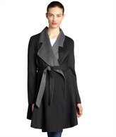 Thumbnail for your product : Dawn Levy grey cashwool blend two-tone belted coat