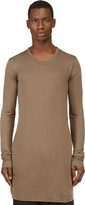 Thumbnail for your product : Rick Owens Khaki Overlong Draping T-Shirt